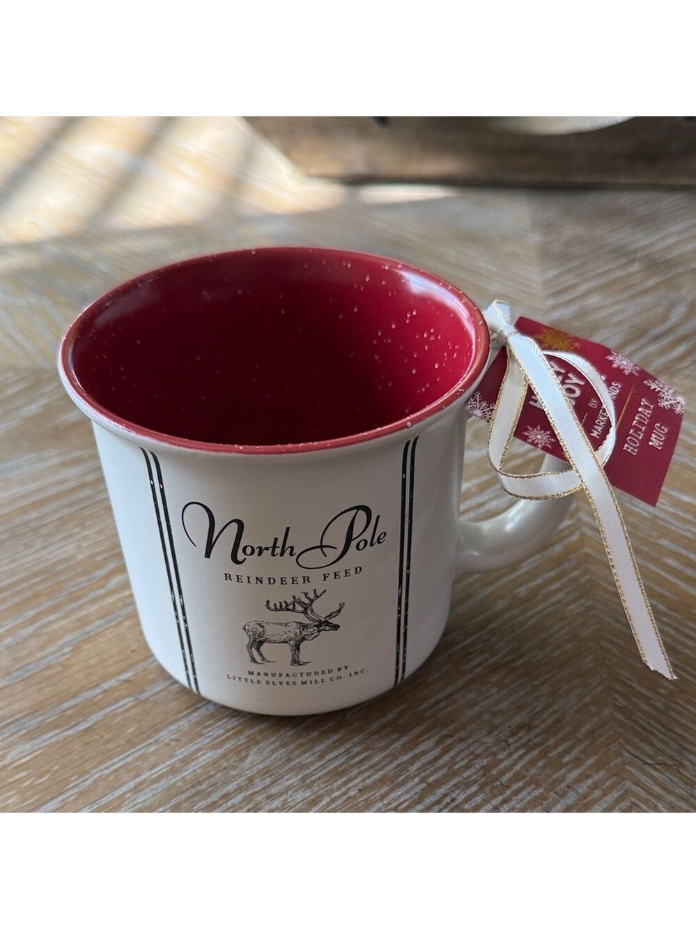 North Pole Reindeer Feed Mug - Red and White by Market Finds - Picture 2 of 6